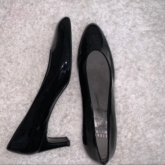 StuartWeizman 90s Vintage Black PatentLeather Pump - Picture 1 of 6